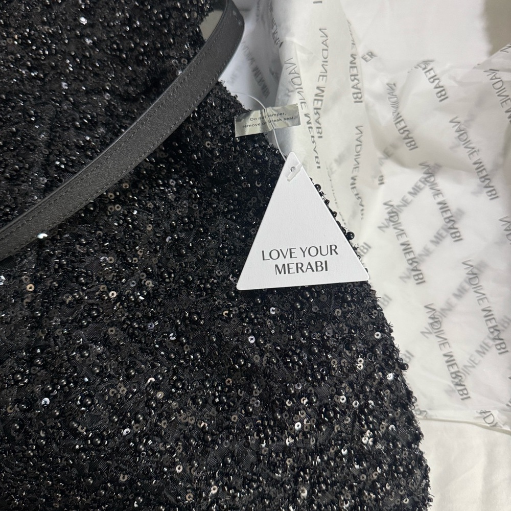 NADINE MERABI Tara Black Sequin Mini Dress - Picture 8 of 15